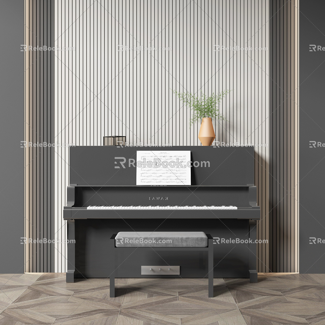 Black Piano Modern Piano 3d model