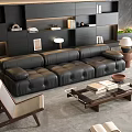 Italian Multiplayer Leather Sofa Combination 3d model