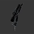 Futuristic Black Cosmic Exploration Spacecraft With Dual Rotors And Red Lights