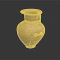 Ancient Carved Terracotta Vase With Cracked Surface And Two Handles