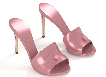 High Heels Sandals Slippers Women Shoes 3d model