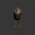 Fantasy Armored Dog With Spiked Armor Mechanical Details Copper Red Accents 3D Render