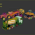 Modern Industrial Construction Machinery With Concrete Mixer Truck Excavator Loader And Dump Truck