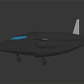 Black Building Blocks Airplane Model With Blue Accents And Detailed Grid Wings Plus Small Block