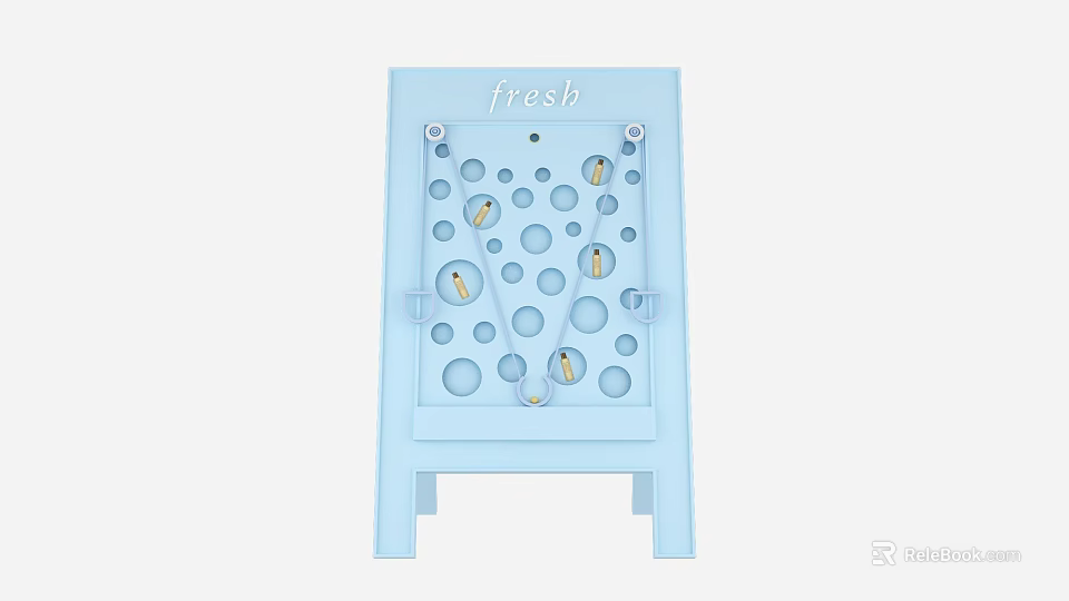 Light Blue Interactive Area Toy With Fresh Lettering Round Holes And Small Objects 3d model 