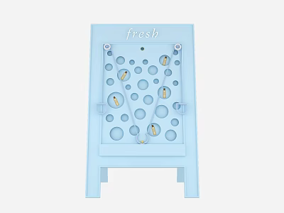 Light Blue Interactive Area Toy With Fresh Lettering Round Holes And Small Objects 3d model