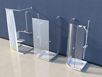 Modern shower room life supplies decorations 3d model