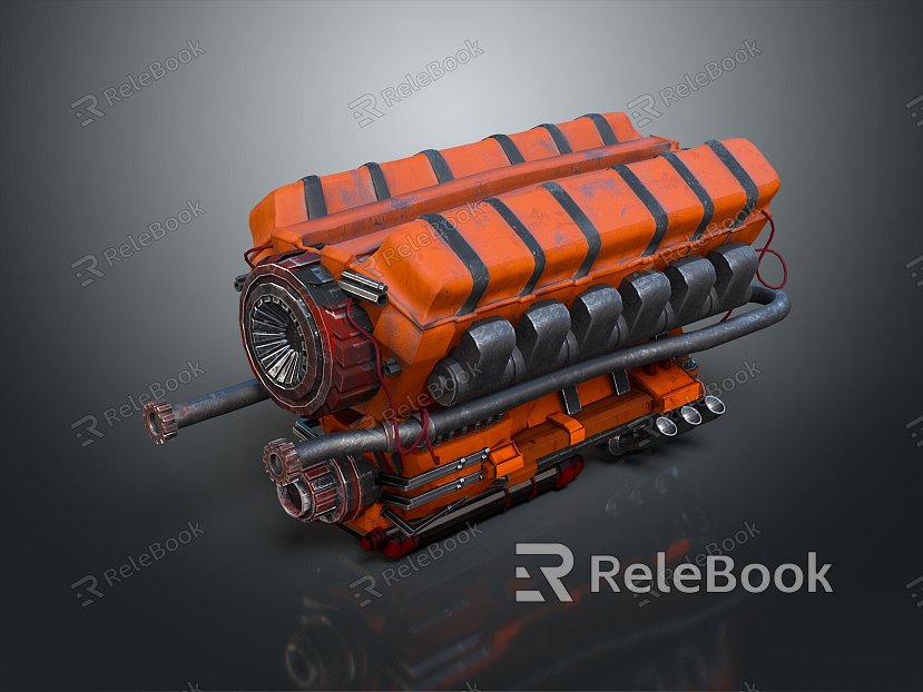 Modern engine motorcycle engine science fiction engine science fiction motorcycle engine model