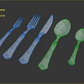 Elegant Silver Stainless Steel Cutlery Set With Forks Knives And Textured Handle Spoons