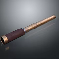Antique Brass Telescope With Leather Wrapped Grip And Sleek Polished Finish