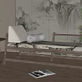 New Chinese-style chaise longue 3d model