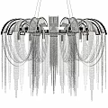Elegant Modern Crystal Chandelier With Arched Frames And Dangling Crystal Chains 3d model