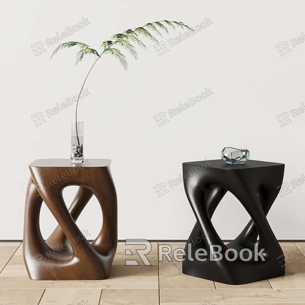 Modern Bonaldo Side Table Solid Wood Side Table Small Coffee Table Vase model