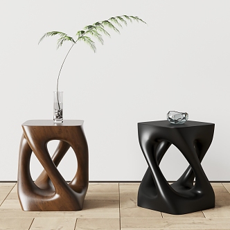 Modern Bonaldo Side Table Solid Wood Side Table Small Coffee Table Vase 3d model