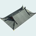Traditional Chinese Roof Structure With Gray Tiles Overhanging Eaves And Ornate Ridges