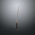 Traditional Japanese Katana Weapon With Sharp Blade And Wooden Handle Design