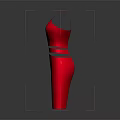 Elegant Spaghetti Straps Red Dress with Waist Belt and Slim Fit Design