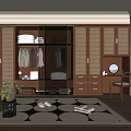 Middle style wardrobe 3d model