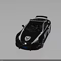 Sporty Black And White Police Car With Roof Lights Rear Spoiler And Decals