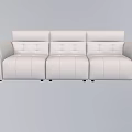 White Modern Leather Sectional Sofa with Comfortable Seats and Sleek Armrests 3d model