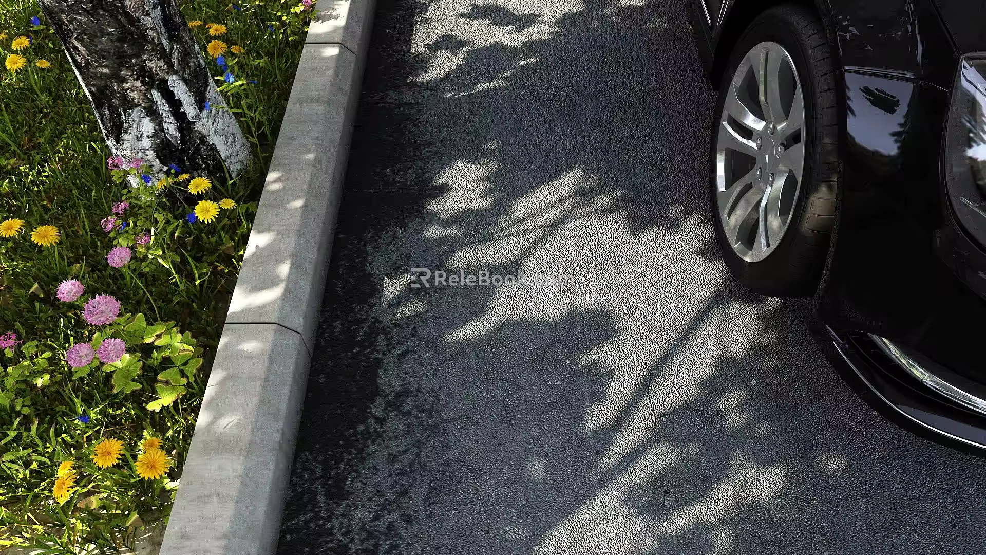 Modern Roadside Close-up Small View 3d model