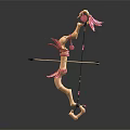 3D Female Archer Character With Pink Decorative Outfit And Bow Arrow