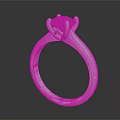 Elegant Silver Diamond Ring With Simple Band And Shiny Stone For Daily Wear