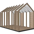 Wooden Pergola Outdoor Structure With Lattice Side Panels And Sloped Roof Design