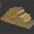 Split Wood Split Wood Block Split Wood Pile PBR Item 3d model