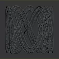 Gray Metal Coaster Track Inspired Abstract Structure With Curved Intertwined Framework 3d model