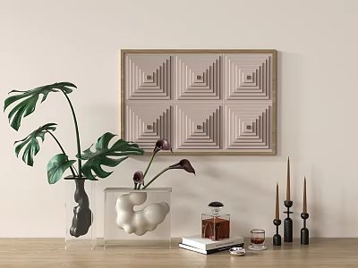 Modern ornaments combination vase flower 3d model