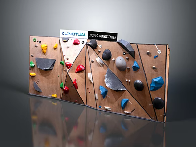 Climbing Wall Sports Equipment with Colorful Holds for Indoor Training and Fitness 3d model