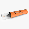 Sharpie Highlighter Pen With Orange Body Transparent Cap And Black And Yellow Tip