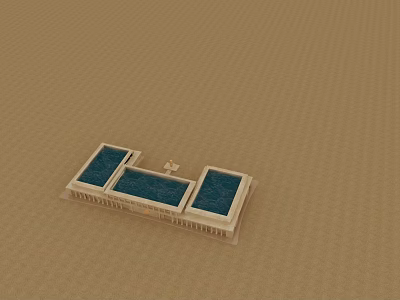 Swing Door Design For Rectangular Water Pools Structure With White Frame 3d model