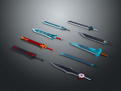 Final Fantasy Big Swords Final Fantasy Weapon Knife Magic Knife Weapon Cold Weapon Realistic 3d model