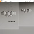 poliform modern chandelier multi-ball chandelier 3d model