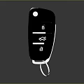 Black Remote Car Key Fob With Electronic Buttons And Metal Blade Design