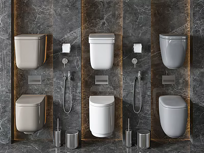 Modern toilet combination 3d model
