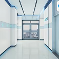 Modern Elevator Lobby With Clean White Walls And Bright Lighting Design 3d model