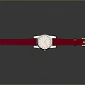 Stylish Pink Leather Strap Watch With Silver Case White Dial And Orange Hands