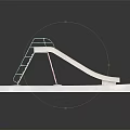 Outdoor Playground Equipment With Green Pink Slide Ladder Metal Frame And Concrete Base