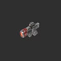 Futuristic Mechanical Weapon With Red Core And Metallic Structure Design 3d model