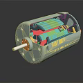 Electric Motor Internal Structure With Metal Casing Rotor Coil And Shaft