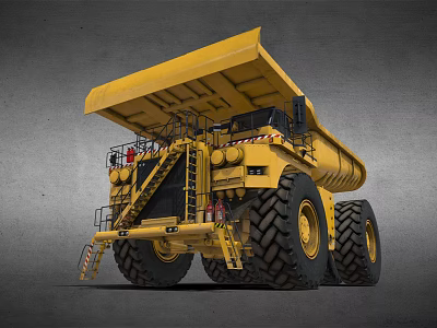 Yellow Heavy Duty Dump Truck With Large Tires And Open Bed Design 3d model