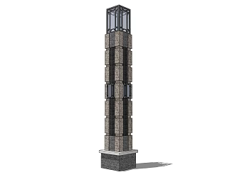 New Chinese Landscape Lamp Post Low Lamp Lantern Floor Lamp Lawn Lamp Garden Lamp 3d model
