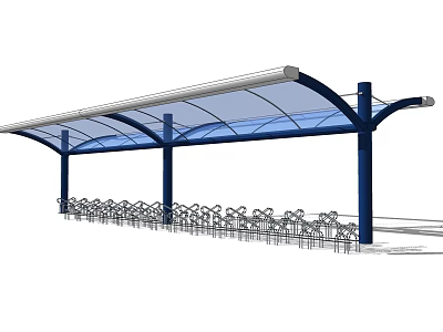Outdoor Sunshade Canopy With Steel Frame Transparent Roof And Rest Chairs 3d model