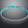 Circular Decorative Ring with Blue Green Patterns and Ornate Edge Design 3d model