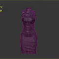 Sleek Silver Striped Fitted Dress With High Neck And Modern Design