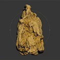 Natural Gold Nugget With Rough Texture And Irregular Shape On Black Reflective Surface
