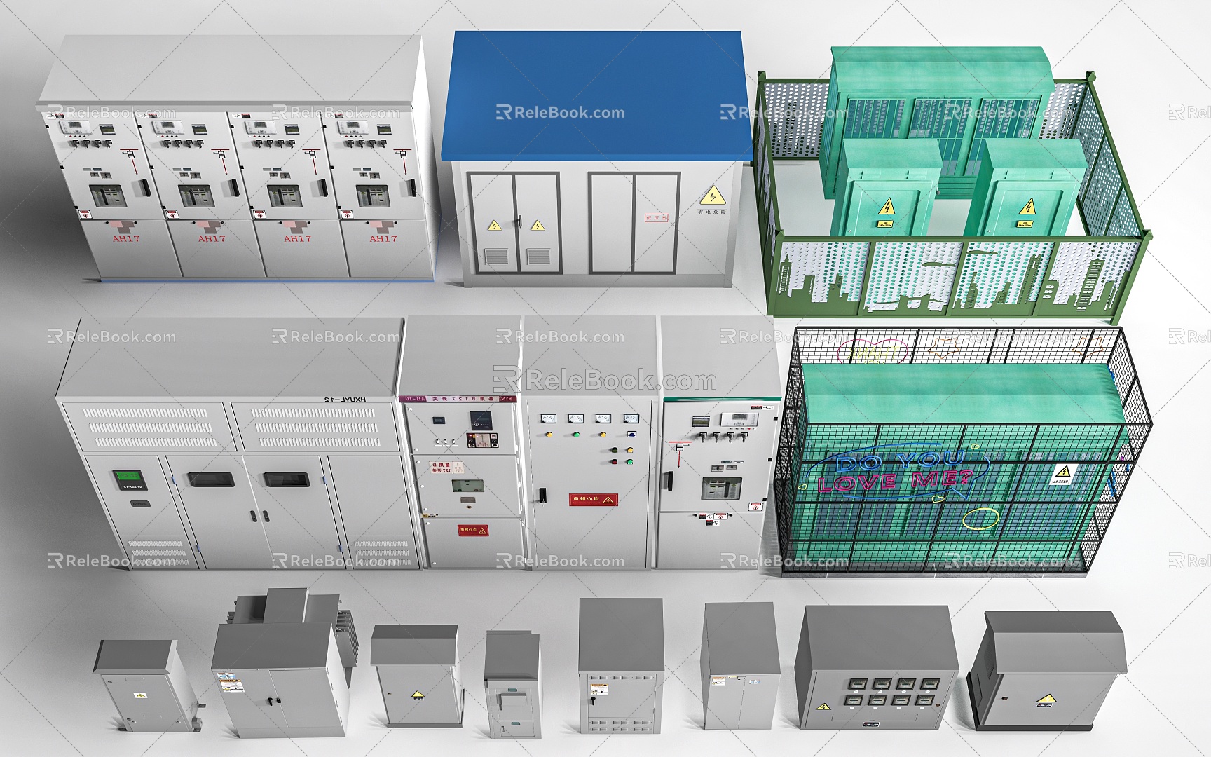 Distribution box distribution station substation transformer distribution cabinet 3d model